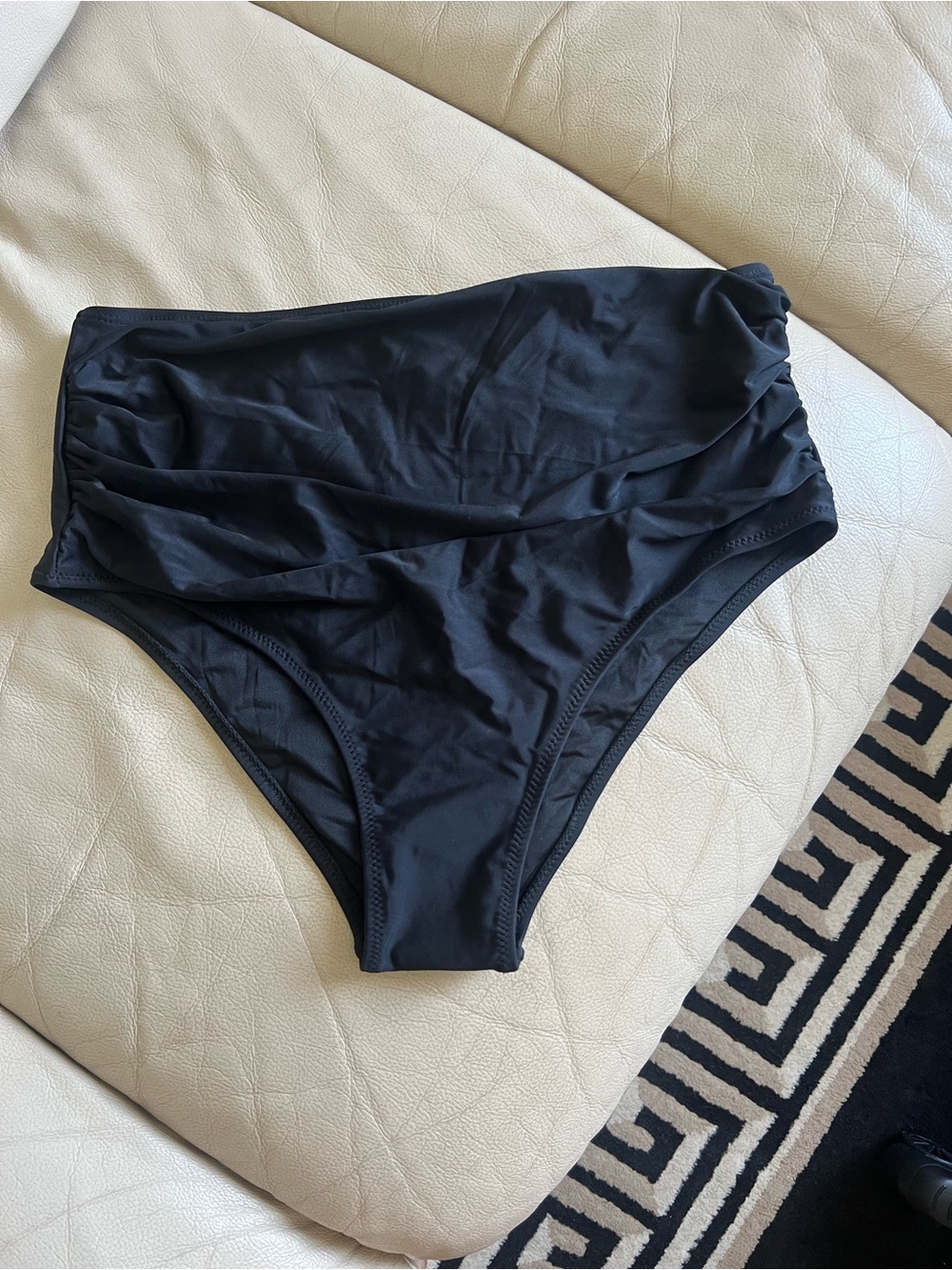 High-Waist Black Swim Briefs - Women Swim